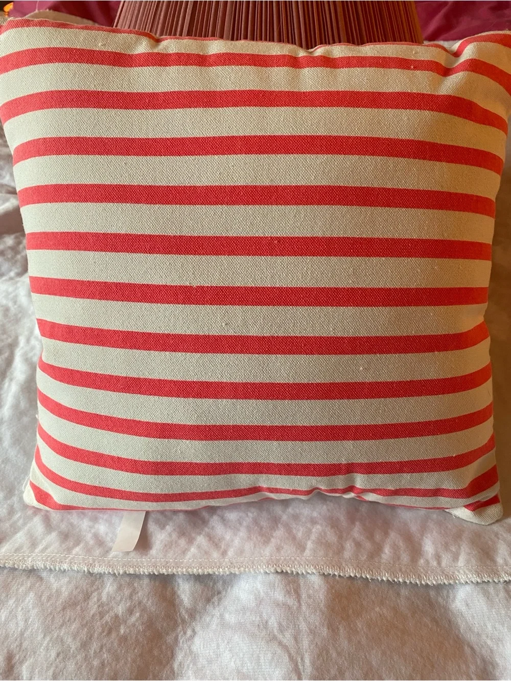 Embroidered Heart Accent Pillow - Pink & Coral